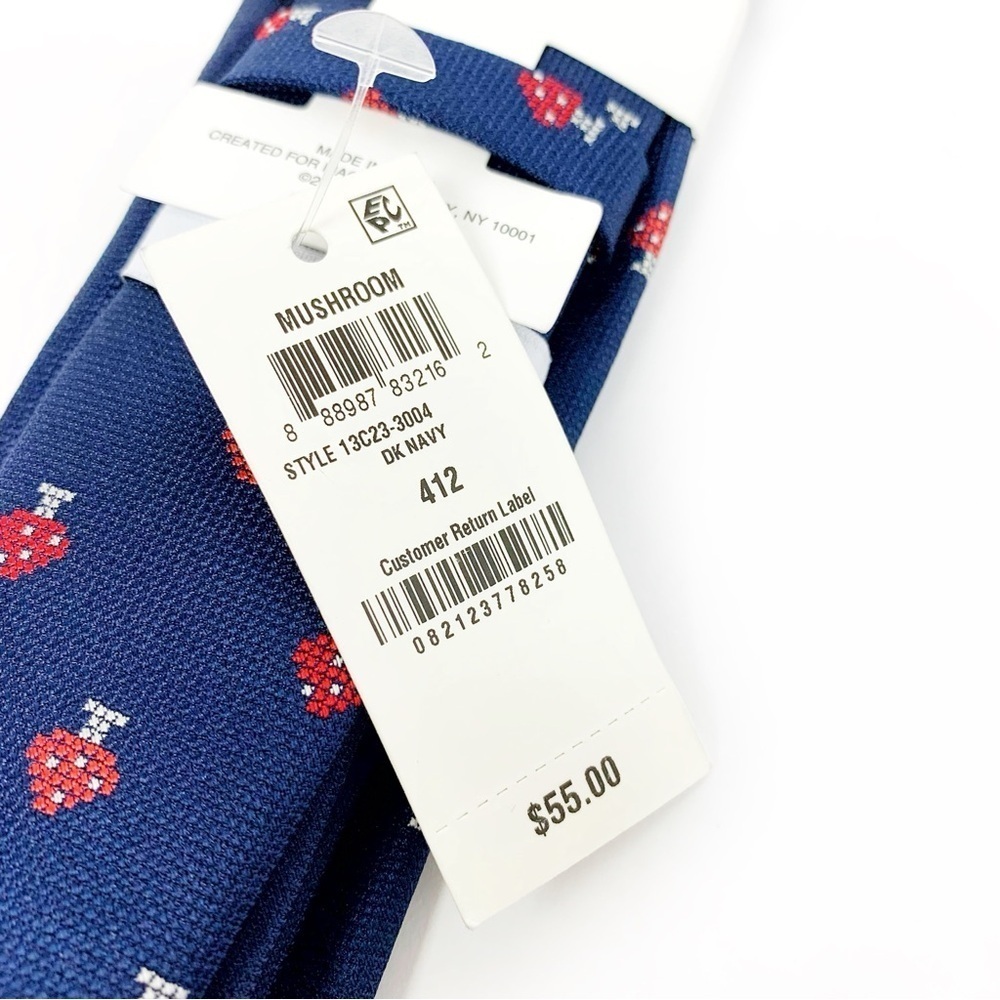 Bar III Blue Tie with Red Spade Accent - Picture 4 of 5